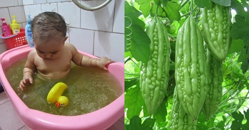 tắm mướp đắng cho trẻ