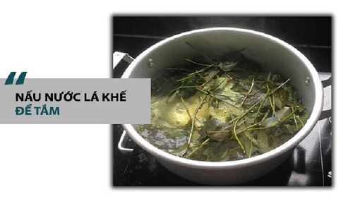 nấu lá khế tắm cho bé